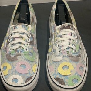 Vans Authentic Donut Print Blue Lace Up Shoes Men's 6.5 and Women's 8

AA